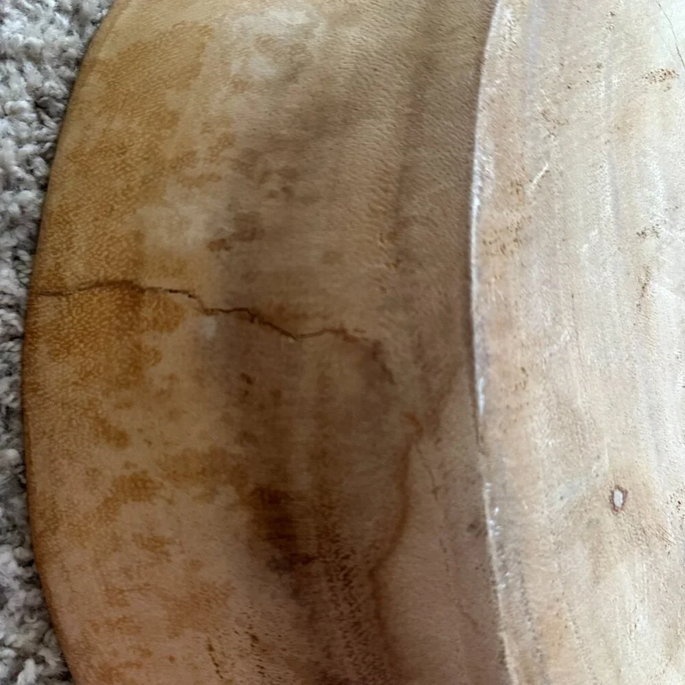Large irregular Crate and Barrel wood bowl
